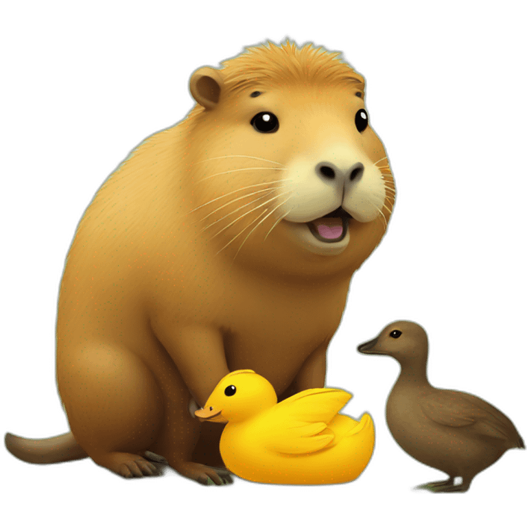 capybara friends with duck emoji