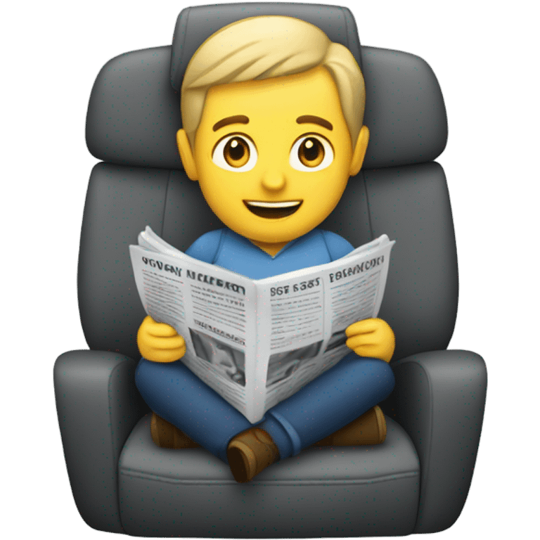 Car reading newpaper emoji