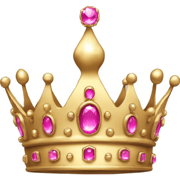 A king’s gold crown with pink jewels emoji