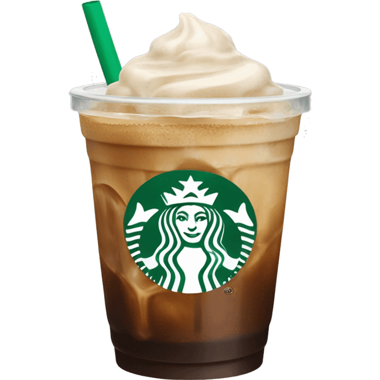 Starbuck ice coffee with ice cubes emoji