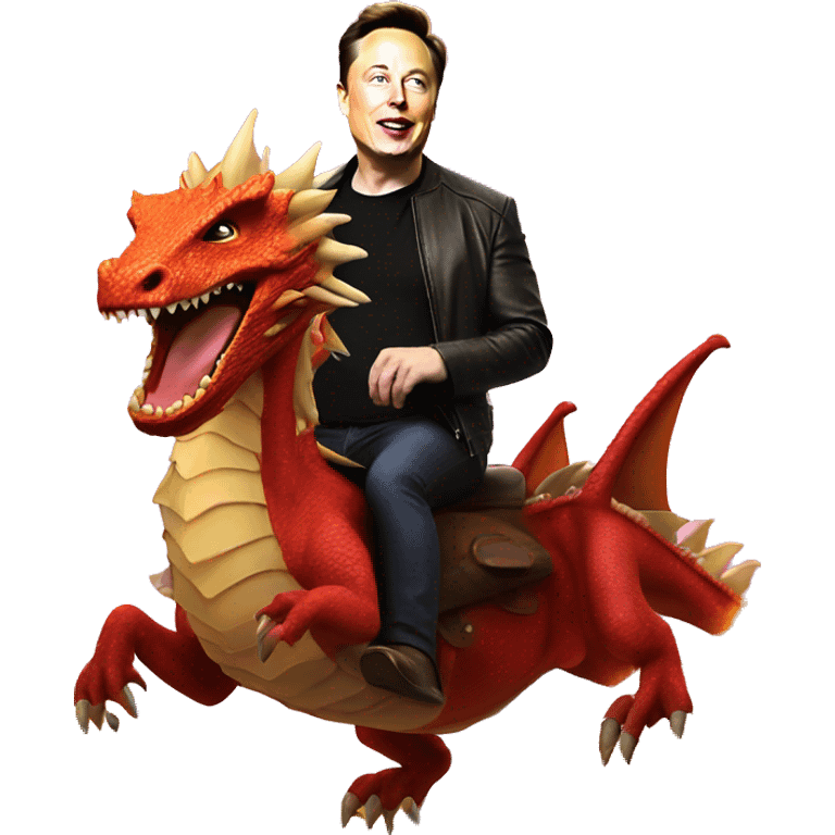 Elon Musk riding on dragon in spce  emoji