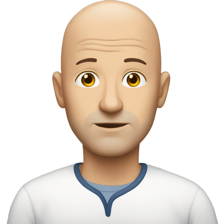 a bald withe man staring emoji