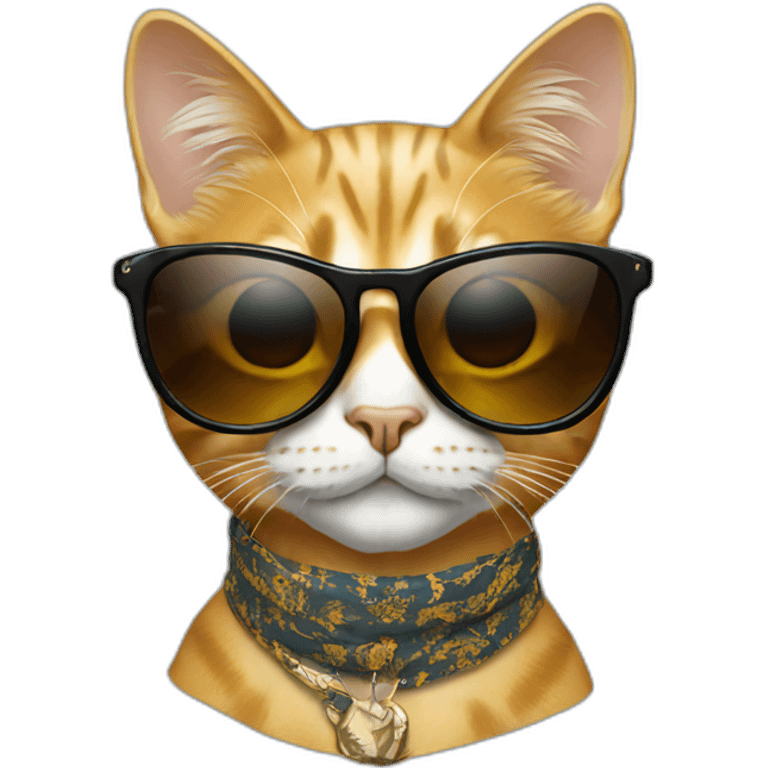 fashion cat with designer sunglasses on emoji