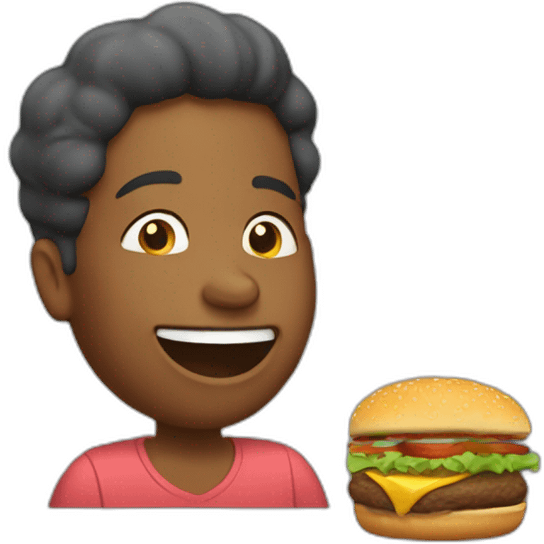 Ma maman qui mange un hamburger emoji