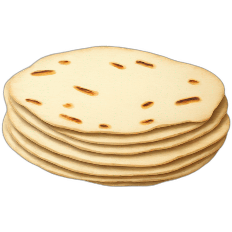 Small Stack of flour tortillas with some grill marks emoji