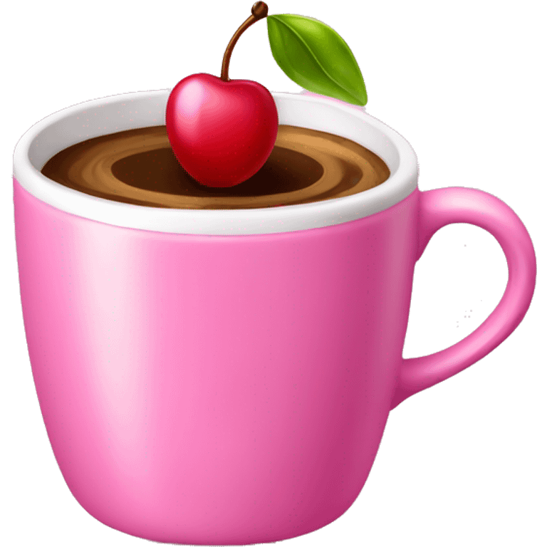 Pink Coffee cup with cherry emoji