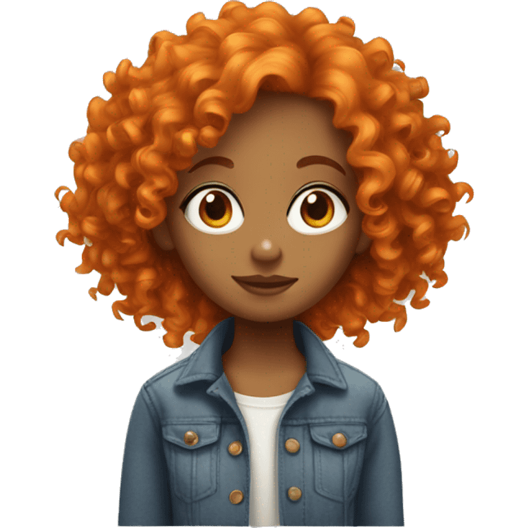 orange curly hair girl with big eyes emoji