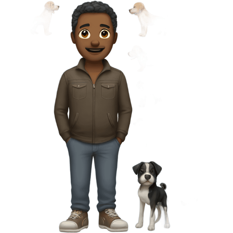 Man with dogs as feet emoji