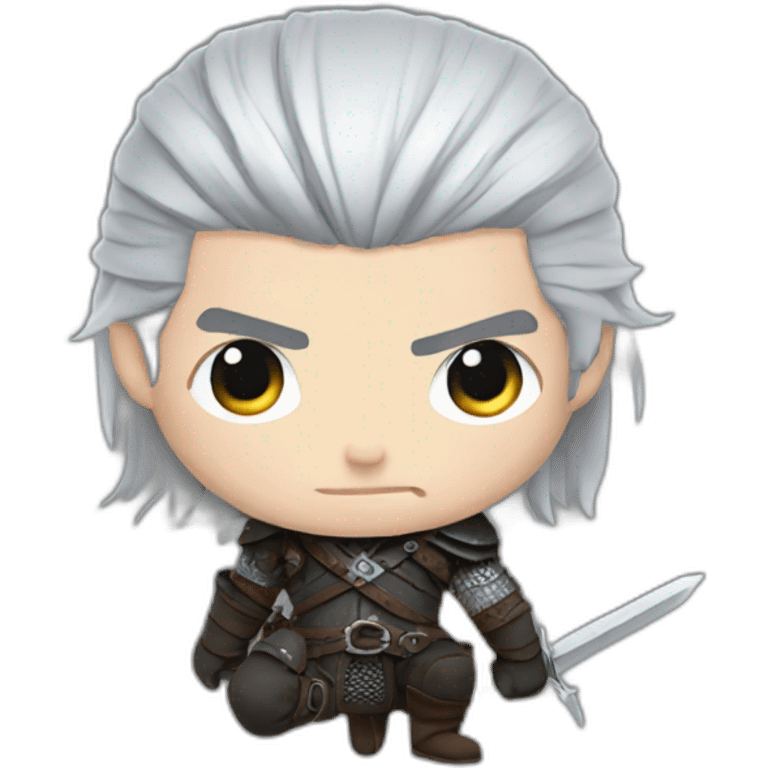 geralt the witcher as chibi emoji