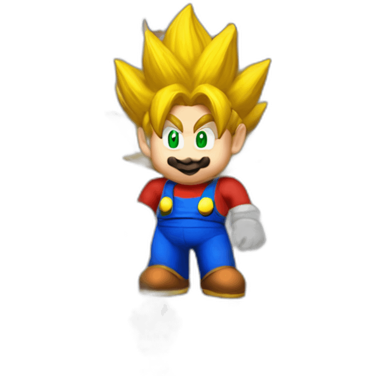 super saiyan mario brother with mario suit emoji