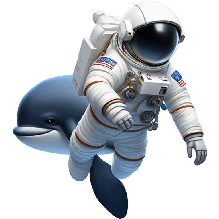 Astronaut riding a whale in space emoji