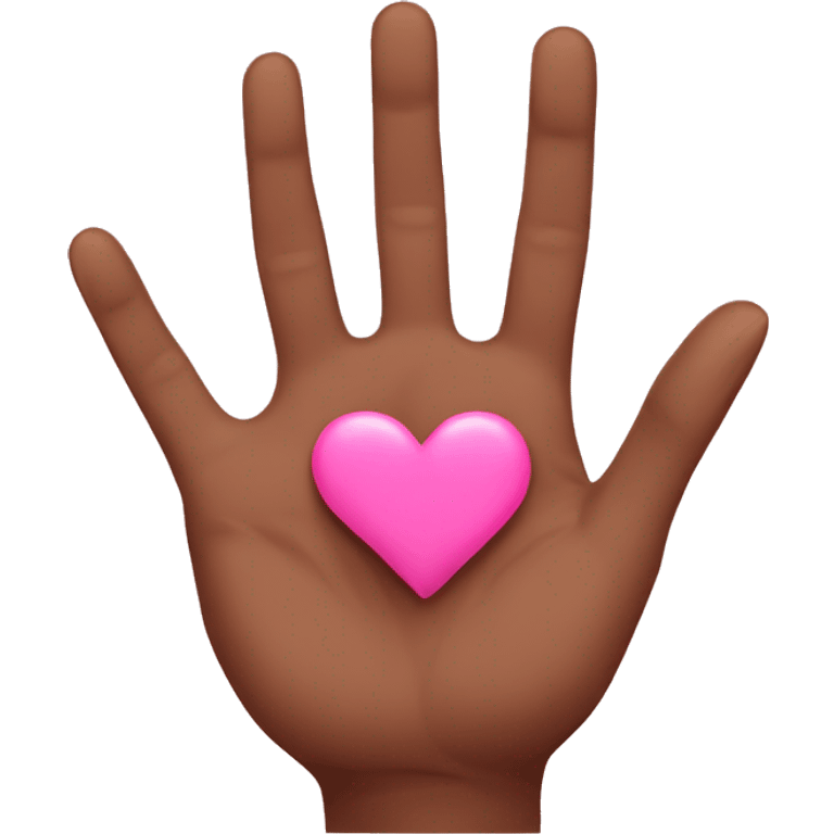 brown hands with pink nails making heart shape emoji