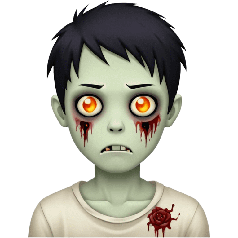 boy zombie with black hair emo emoji