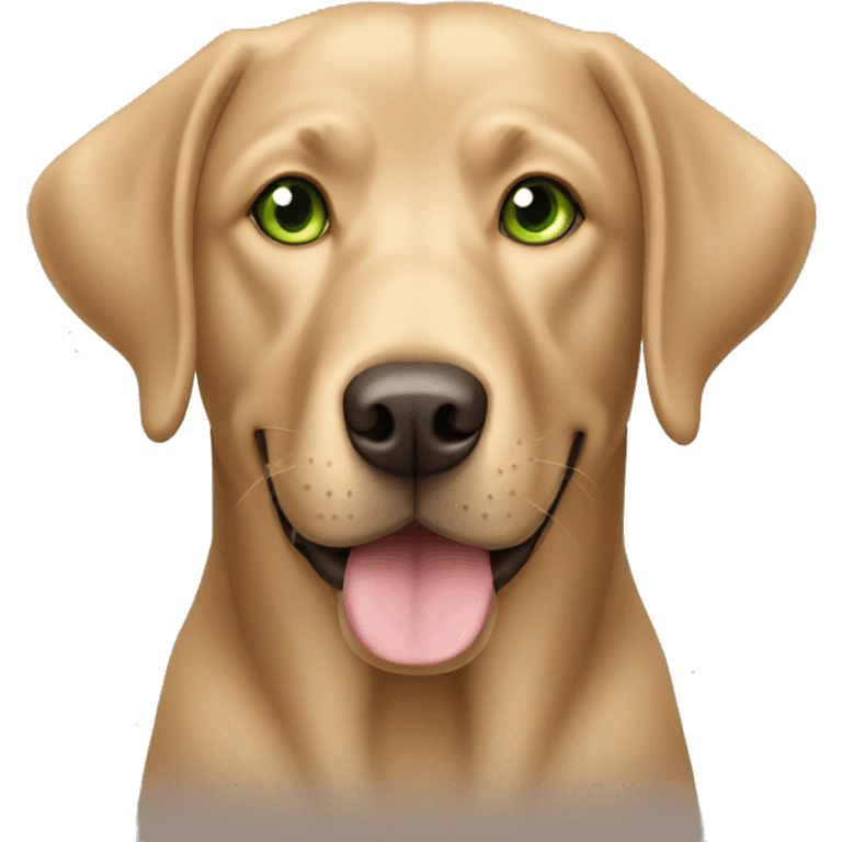 Light brown Labrador retriever with green eyes  emoji