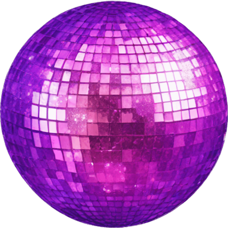 Glittery pink and purple disco ball emoji