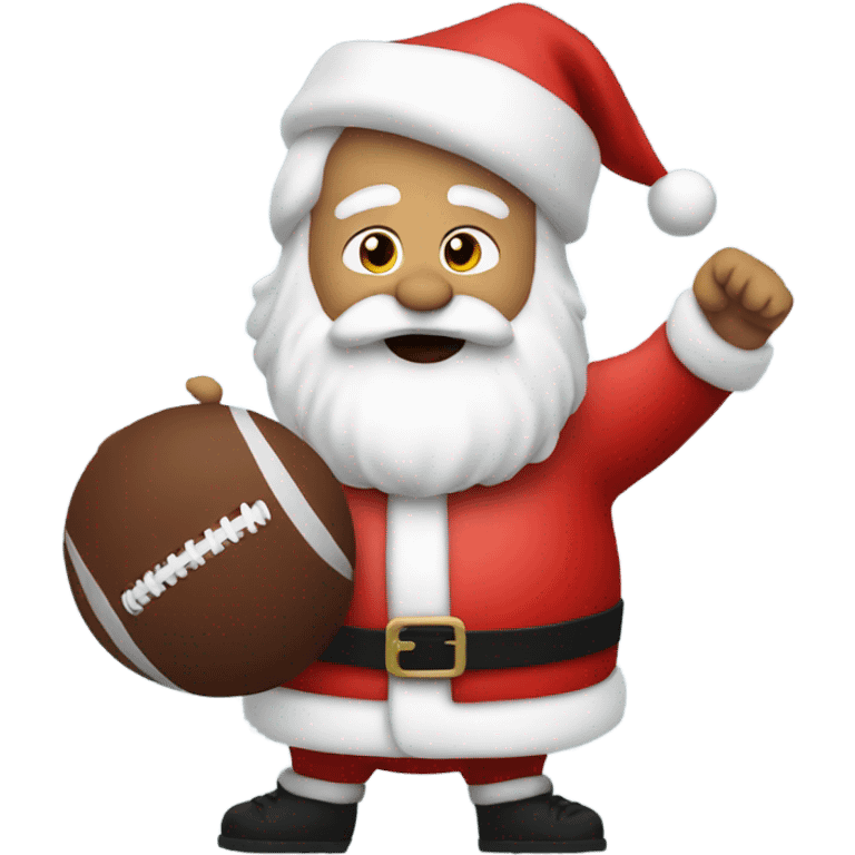 Santa throwing a football emoji