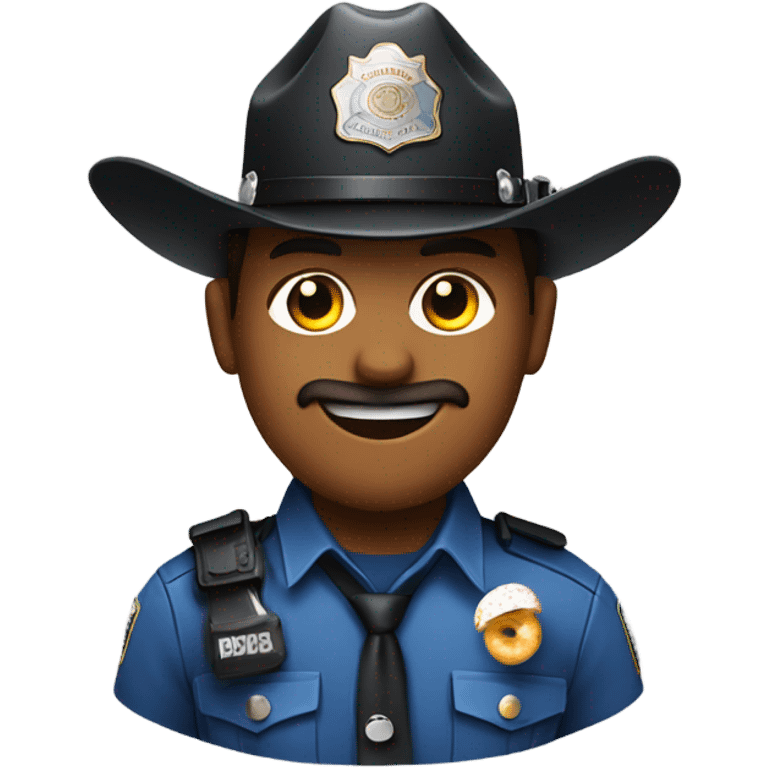 police officer with doughnut wearing cowboy hat  emoji