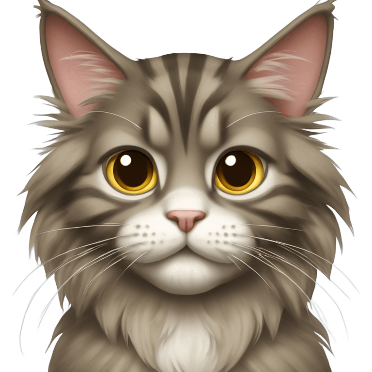 Maine Coon cat shows thumbs down emoji