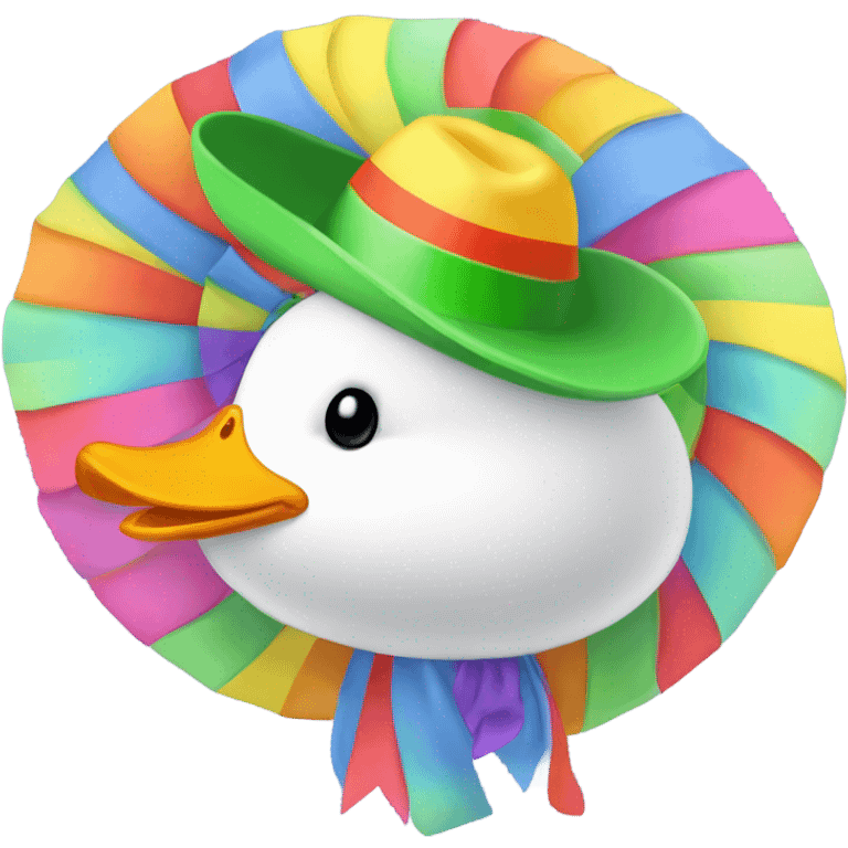 Duck with a spinny hat emoji