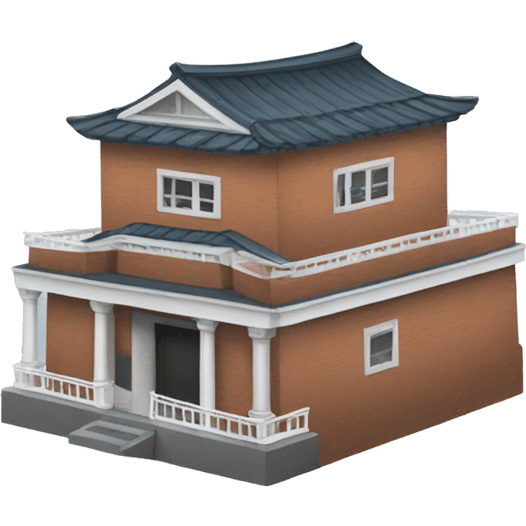 An Asian building a railroad emoji