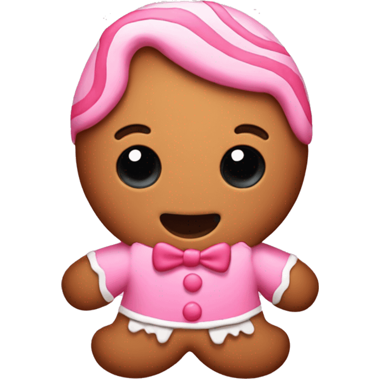 Pink gingerbread emoji