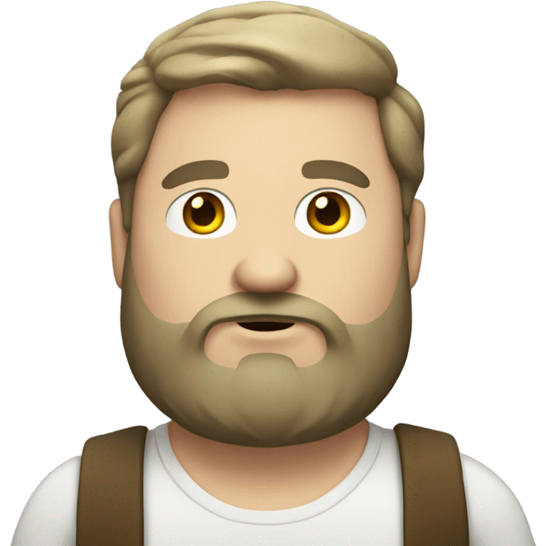 chubby white man with beard and cigarette  emoji