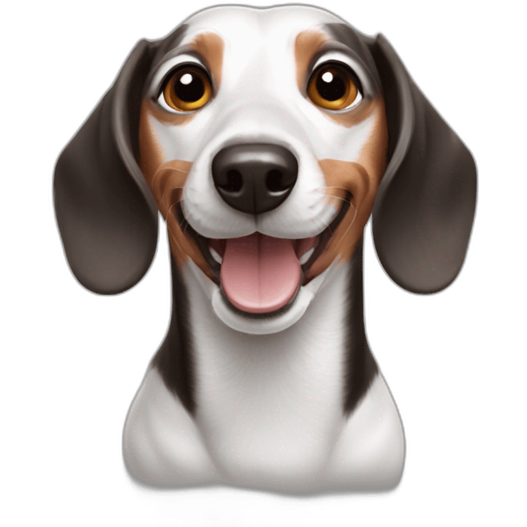 Dachshund white happy emoji