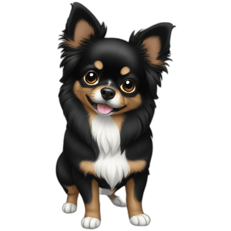 Chiwawa black Longhair emoji