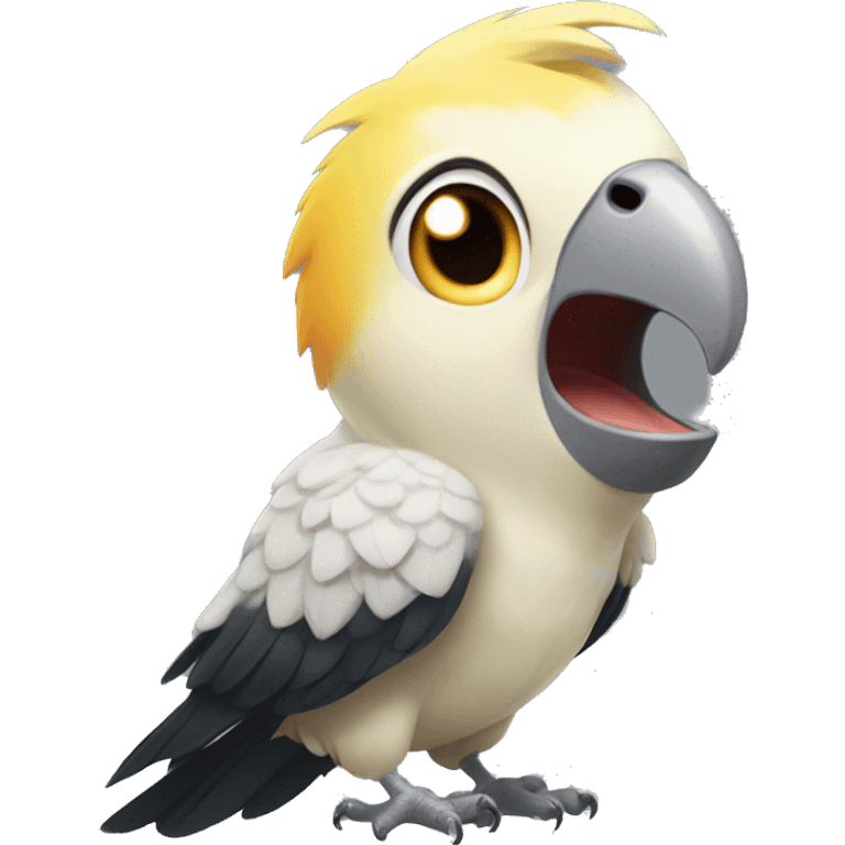 Cockatiel parrot screaming angry emoji