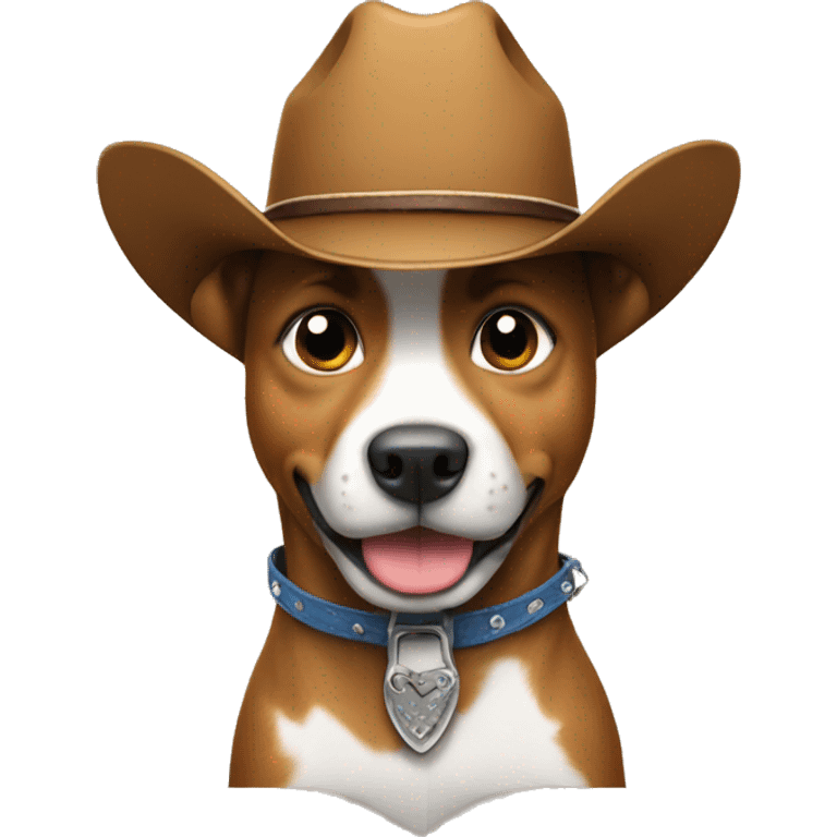 Dog wearing cowboy hat and cowboy boots  emoji