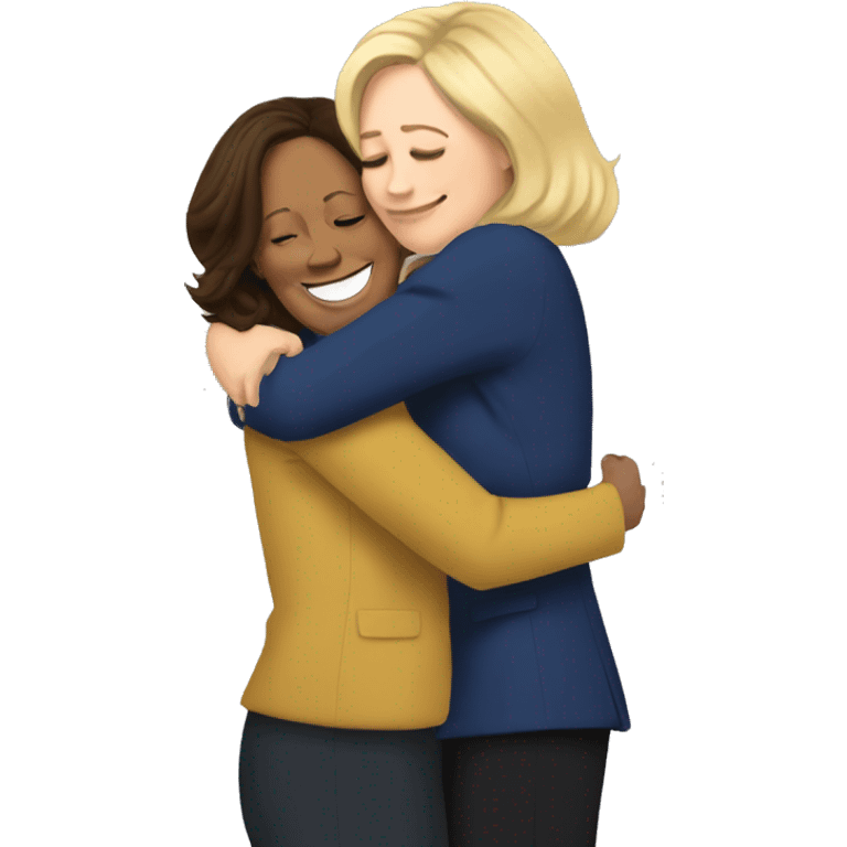 Kamala Harris hugs blonde woman emoji