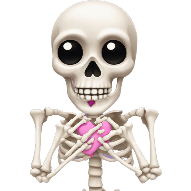 Skeleton with pink nails emoji