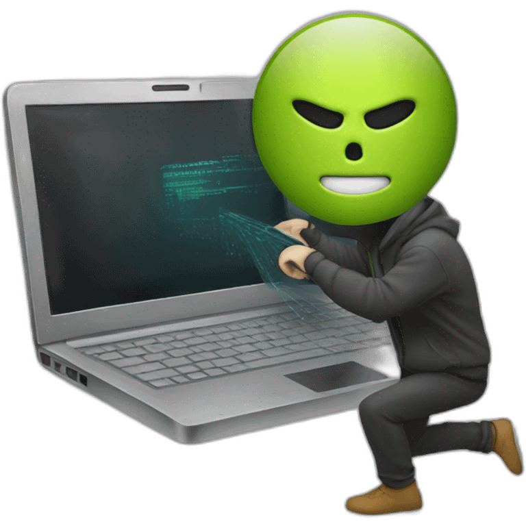 Hacker hacking a laptop emoji