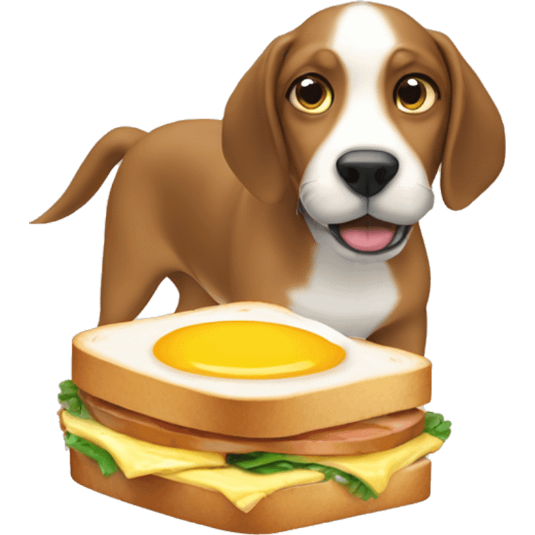 dog eating egg sandwitch emoji