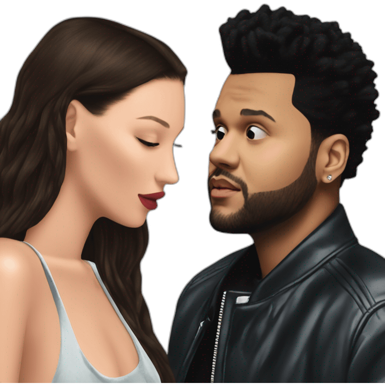 the weeknd and bella hadid emoji