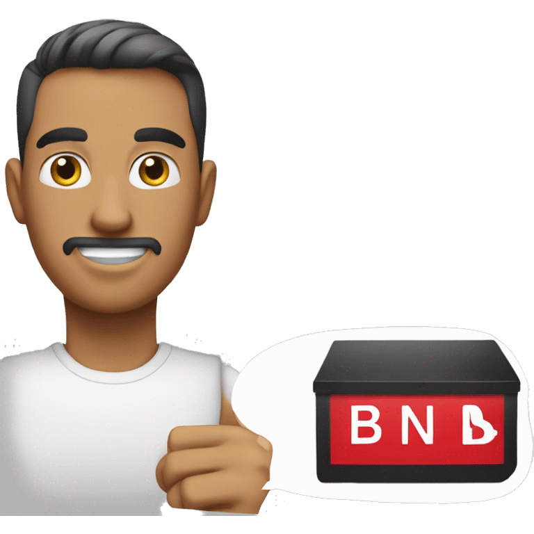 bn bank emoji,red box with bn bank in white text emoji