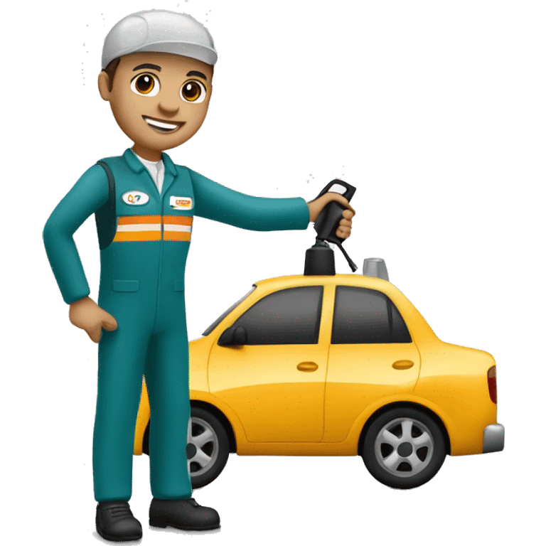 Fuel Attendant with a fuel pump nozzle in hand emoji