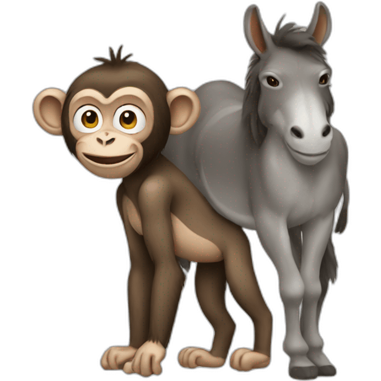 Monkey with donkey emoji