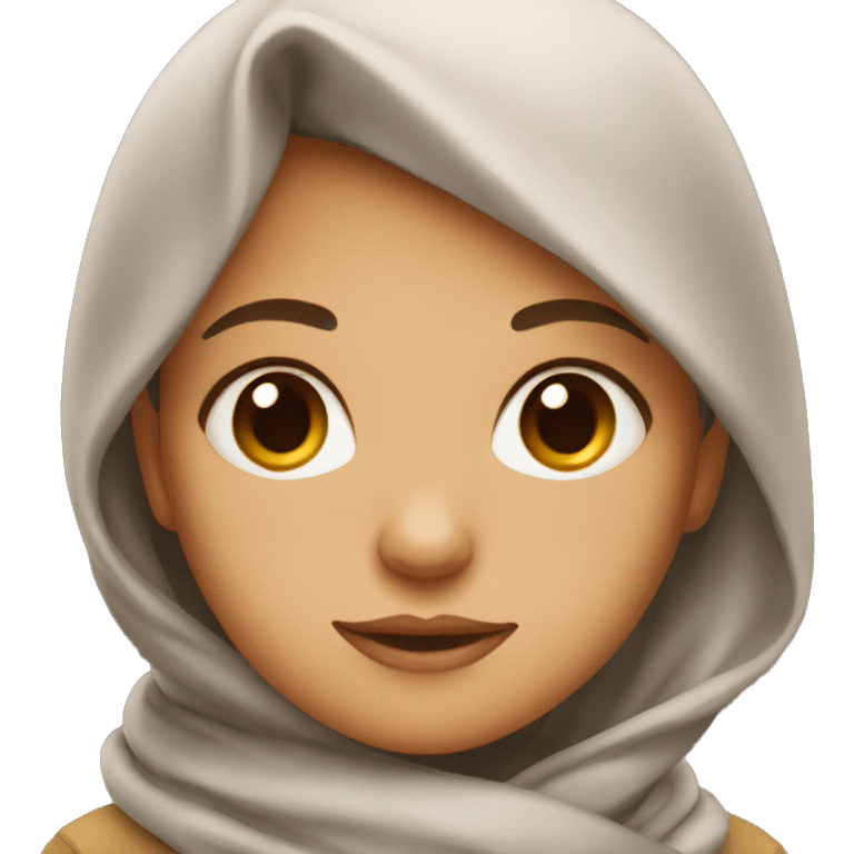 girl with scarf and brown eyes emoji