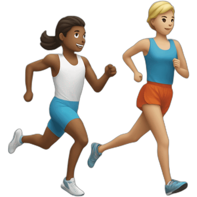 runner passing the stick to another runner emoji