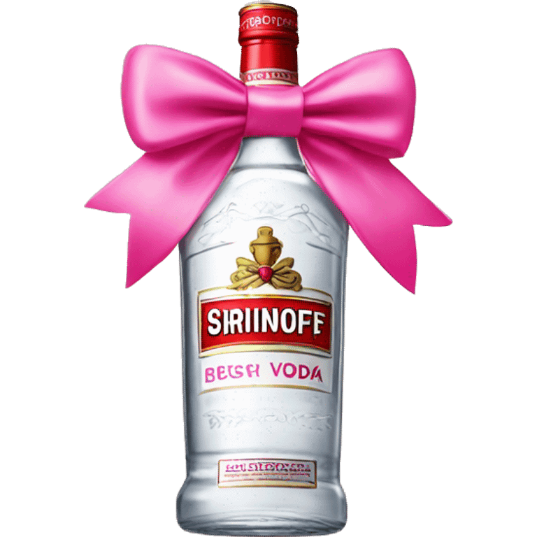 smirnoff vodka bottle with pink bow on it emoji