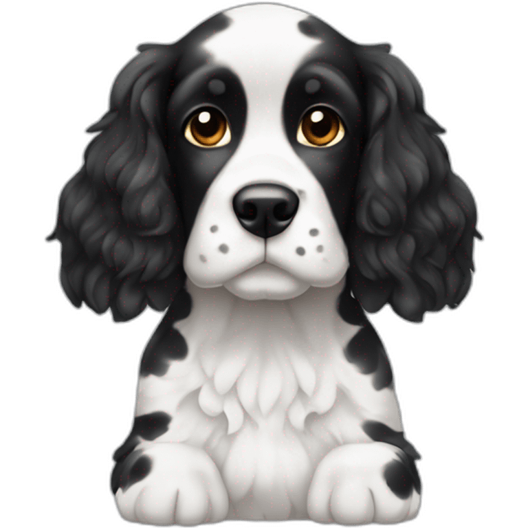 Black and white spotted cocker spanniel emoji