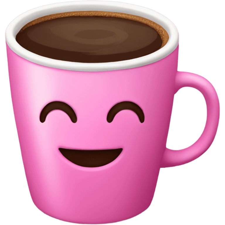 Coffee in pink cup emoji