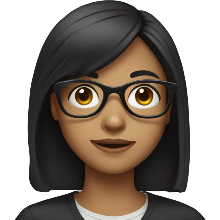 Girl with glasses and black hair emoji