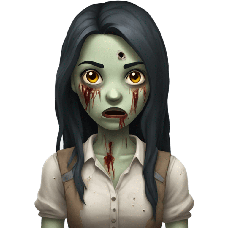 zombie girl with dark hair  emoji