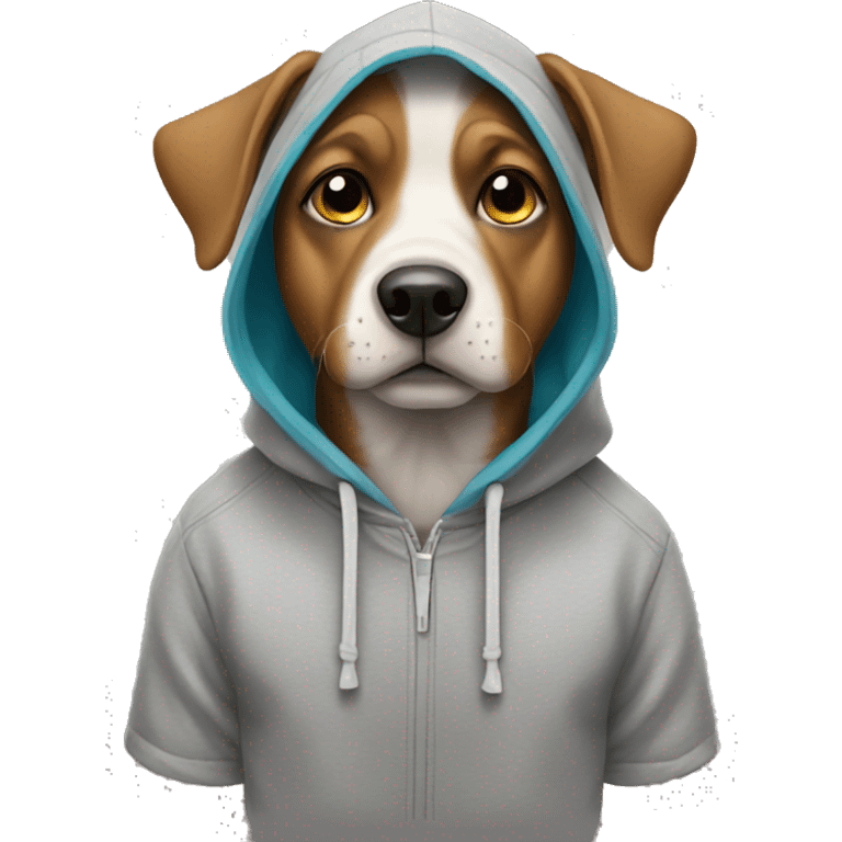 Dog wearing a hoodie emoji