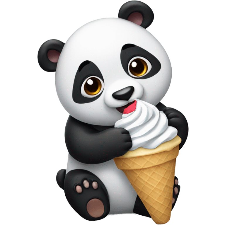 Panda eating ice cream emoji