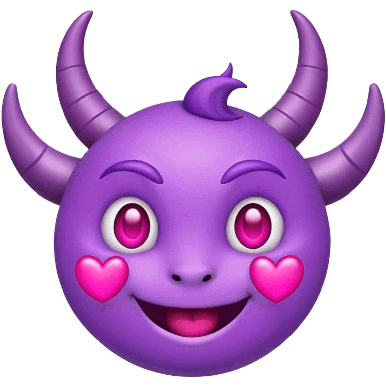 Horned purple smiling face with heart eyes emoji