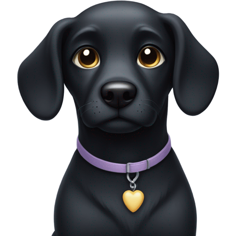 Dog black with angelical face emoji