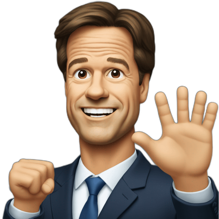 Mark rutte with hand up  emoji